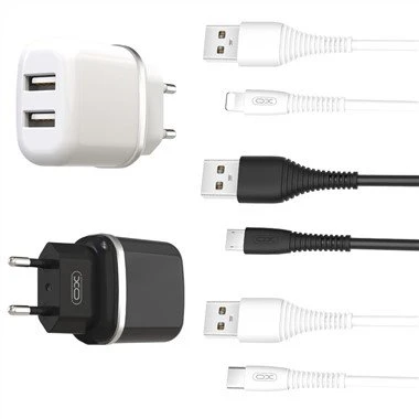 2.4a 2USB Порт Швидкий зарядний пристрій ЄС з кабельним костюмом USB